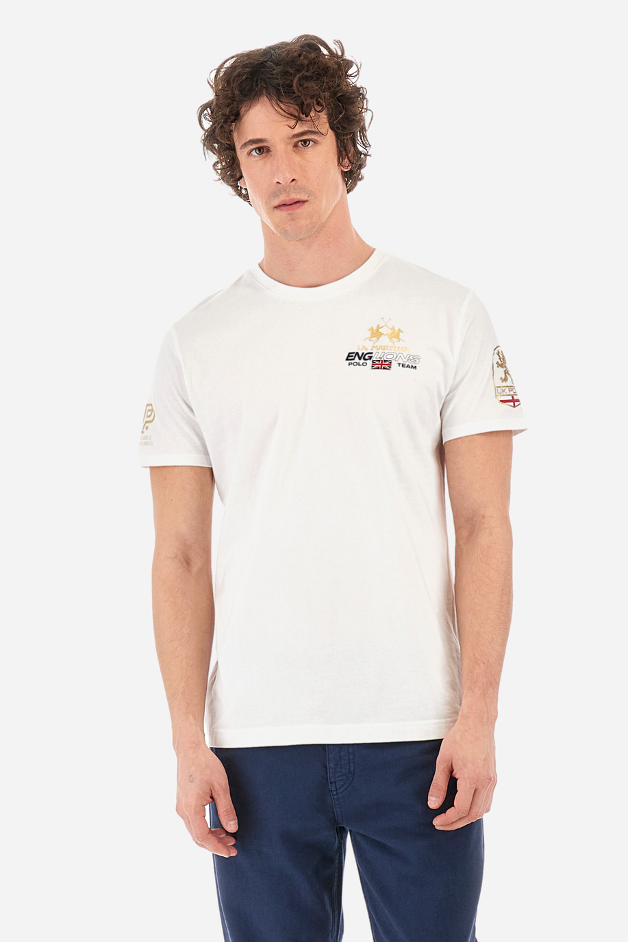 Regular-fit cotton T-shirt - Yvon - Polo Player | La Martina - Official Online Shop