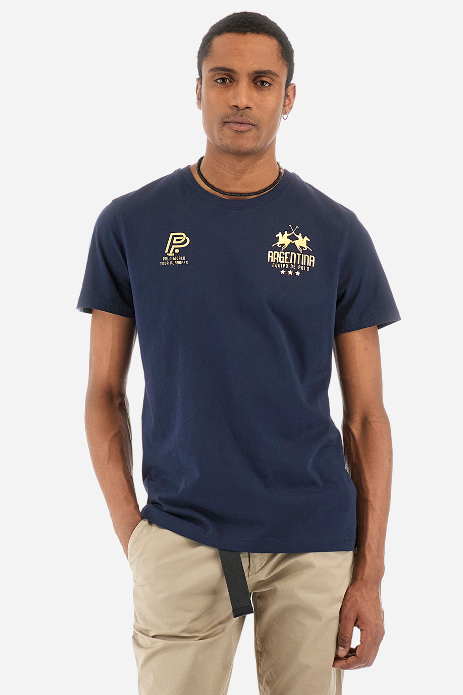 Regular-fit cotton T-shirt - Yitro - T-Shirts | La Martina - Official Online Shop