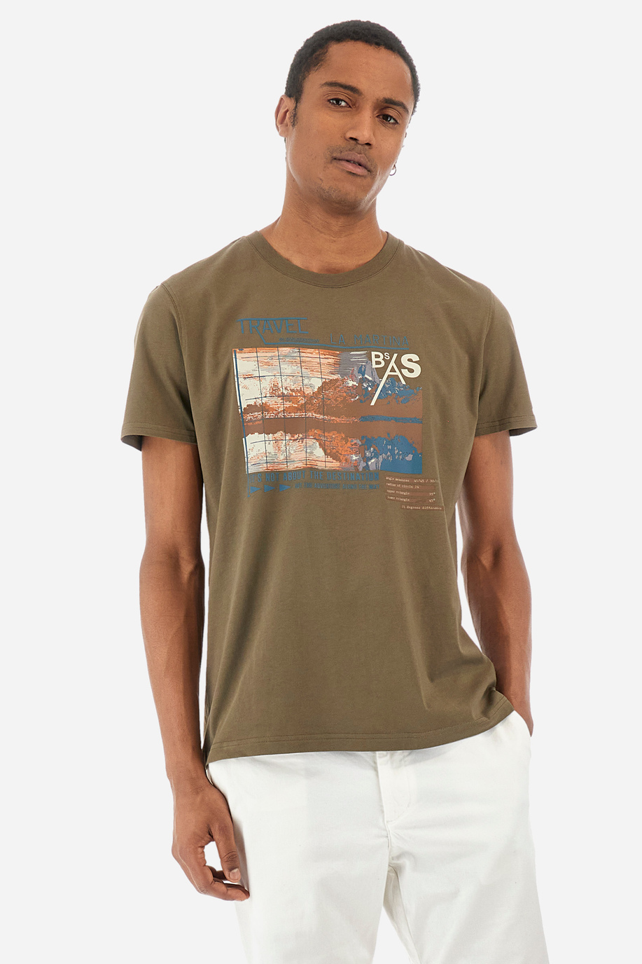 T-shirt regular fit in cotone - Yolotli - Uomo | La Martina - Official Online Shop