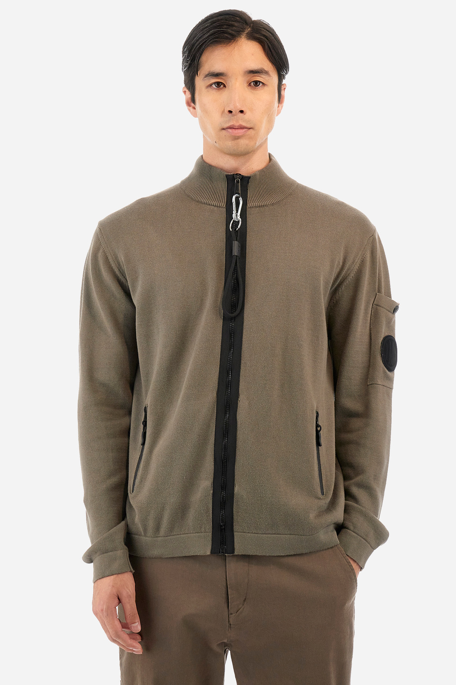 Men’s sweater in cotton with zip - Yannis - Knitwear & Sweatshirts | La Martina - Official Online Shop