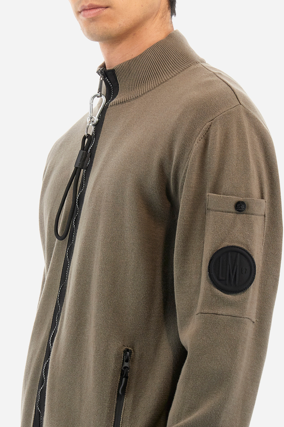 Maglione uomo in cotone con zip - Yannis - Logos | La Martina - Official Online Shop
