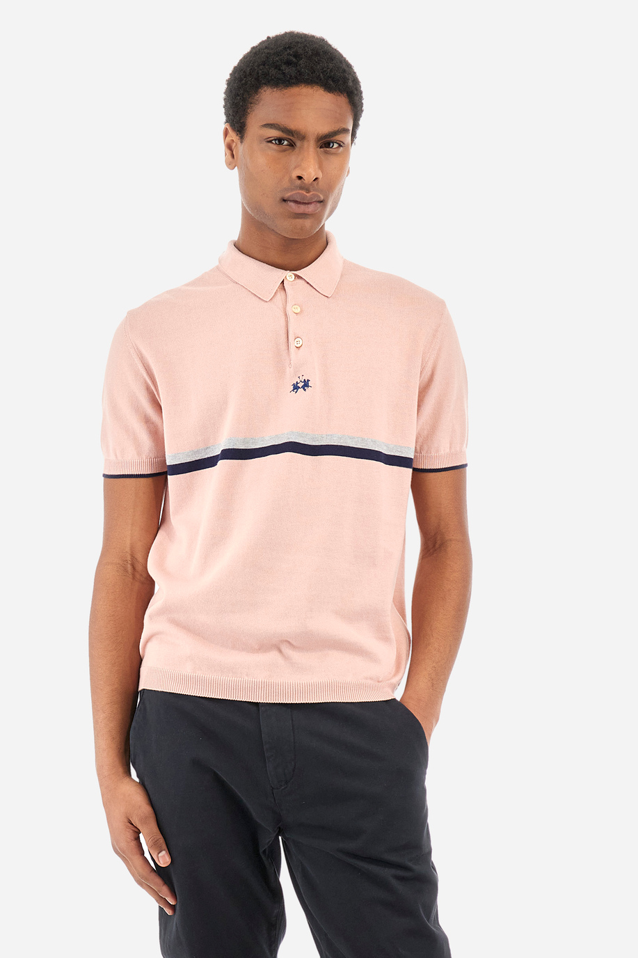 Regular fit men's knitted polo shirt - Yerermia - Polo Shirts | La Martina - Official Online Shop