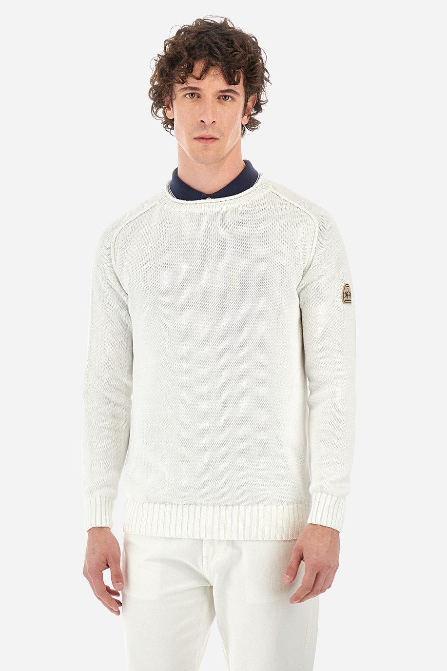 Regular-fit jumper in cotton - Yasahiro - Knitwear | La Martina - Official Online Shop