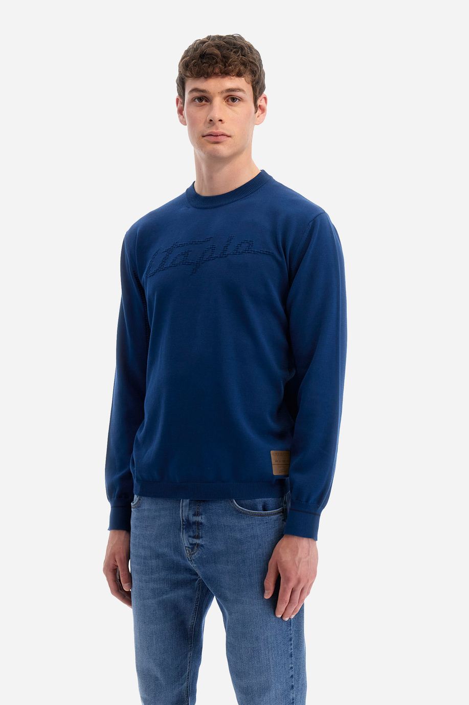 Sweater en mezcla de algodón de corte recto - Yusuke - Jerséis | La Martina - Official Online Shop
