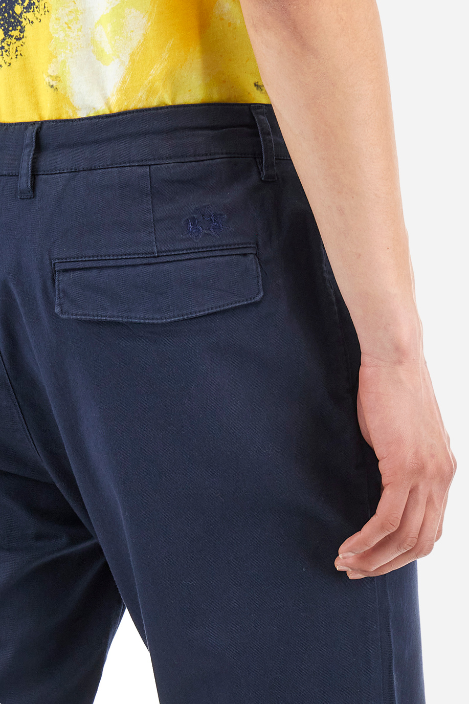 Pantalón chino de algodón elastizado y corte recto - Siard - Pantalones | La Martina - Official Online Shop
