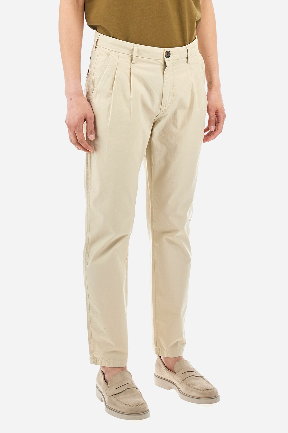 Pantalón chino de algodón de corte recto - Yorrick - Pantalones | La Martina - Official Online Shop