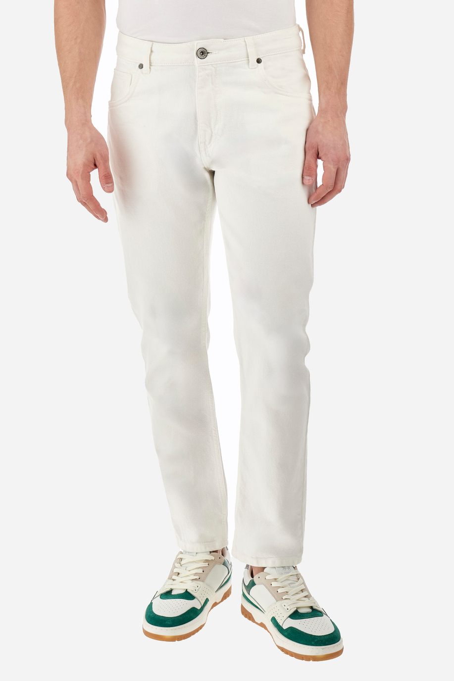 Pantalón de algodón de corte recto con 5 bolsillos - Yuszef - Pantalones | La Martina - Official Online Shop
