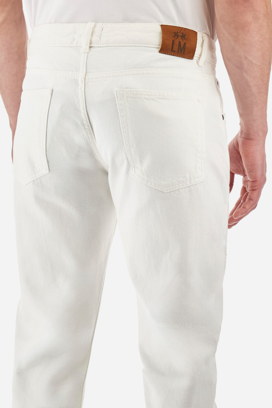 Pantalon à 5 poches coupe classique en coton - Yuszef - Pantalons | La Martina - Official Online Shop