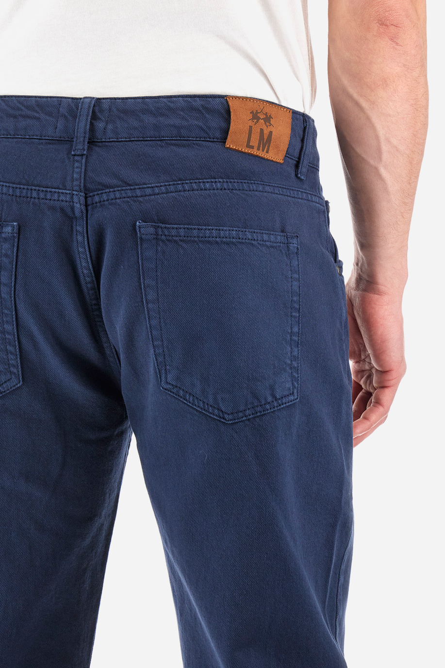Pantalón de algodón de corte recto con 5 bolsillos - Yuszef - Pantalones | La Martina - Official Online Shop