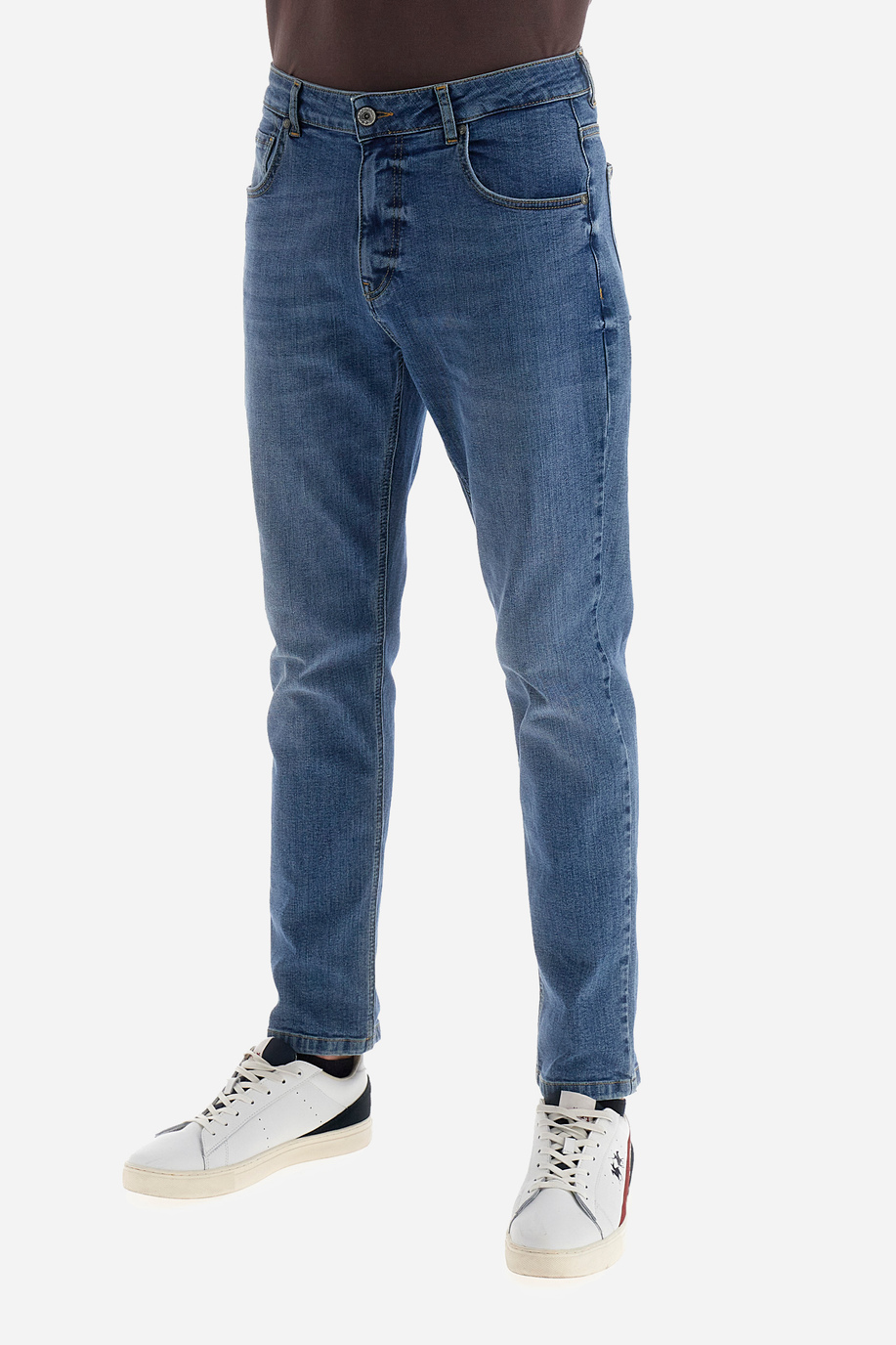 Jeans de 5 bolsillos de corte recto en algodón - Yosef - Pantalones | La Martina - Official Online Shop