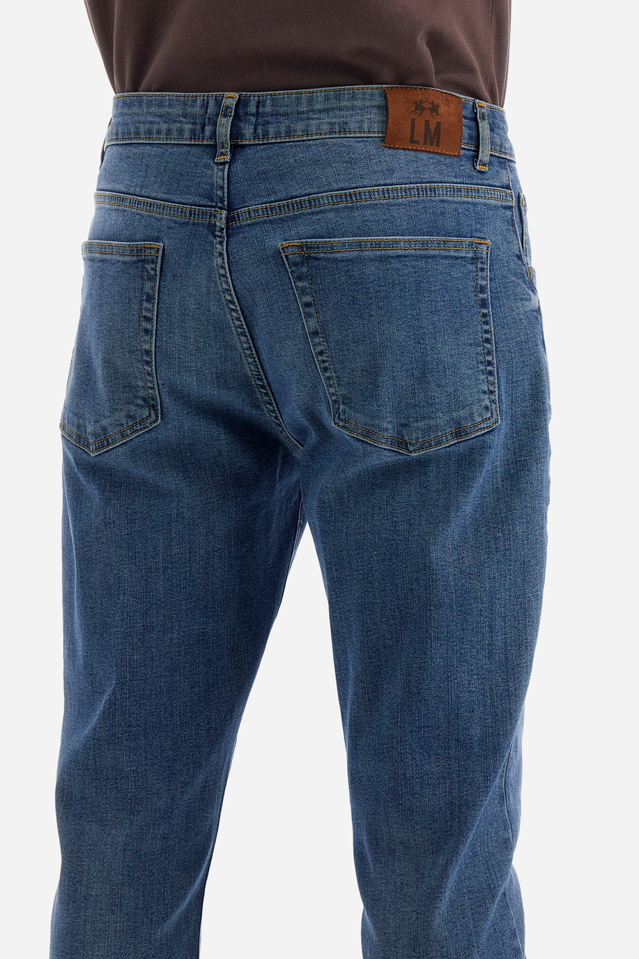Jean à 5 poches coupe classique en coton - Yosef - Pantalons | La Martina - Official Online Shop