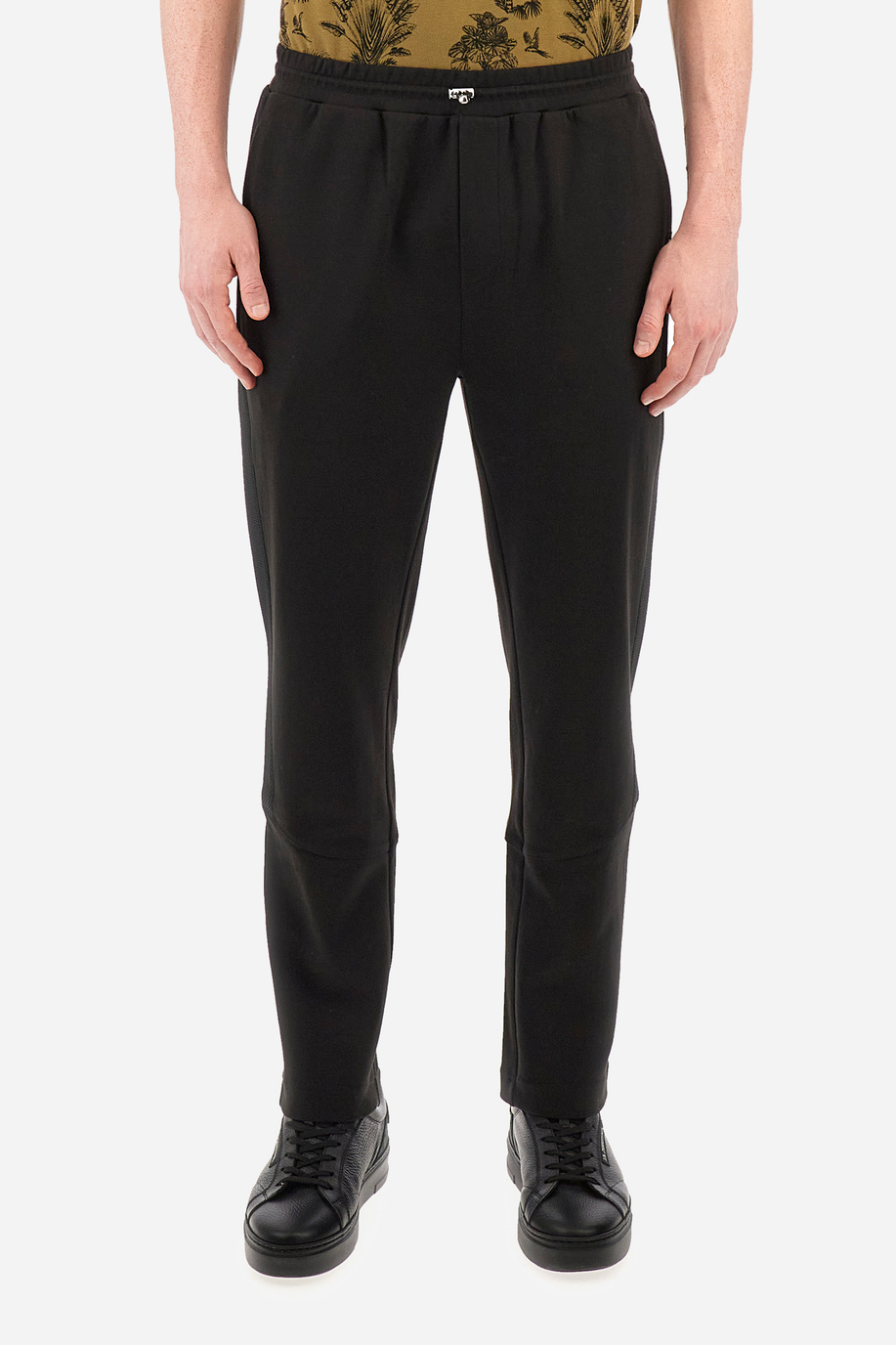 Regular-fit jogging bottoms in mixed cotton - Yke - Trousers | La Martina - Official Online Shop