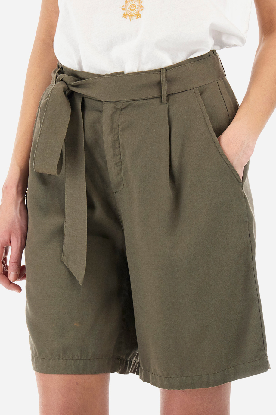 Regular-fit Bermuda shorts in ecological fabric - Yabella - Trousers | La Martina - Official Online Shop