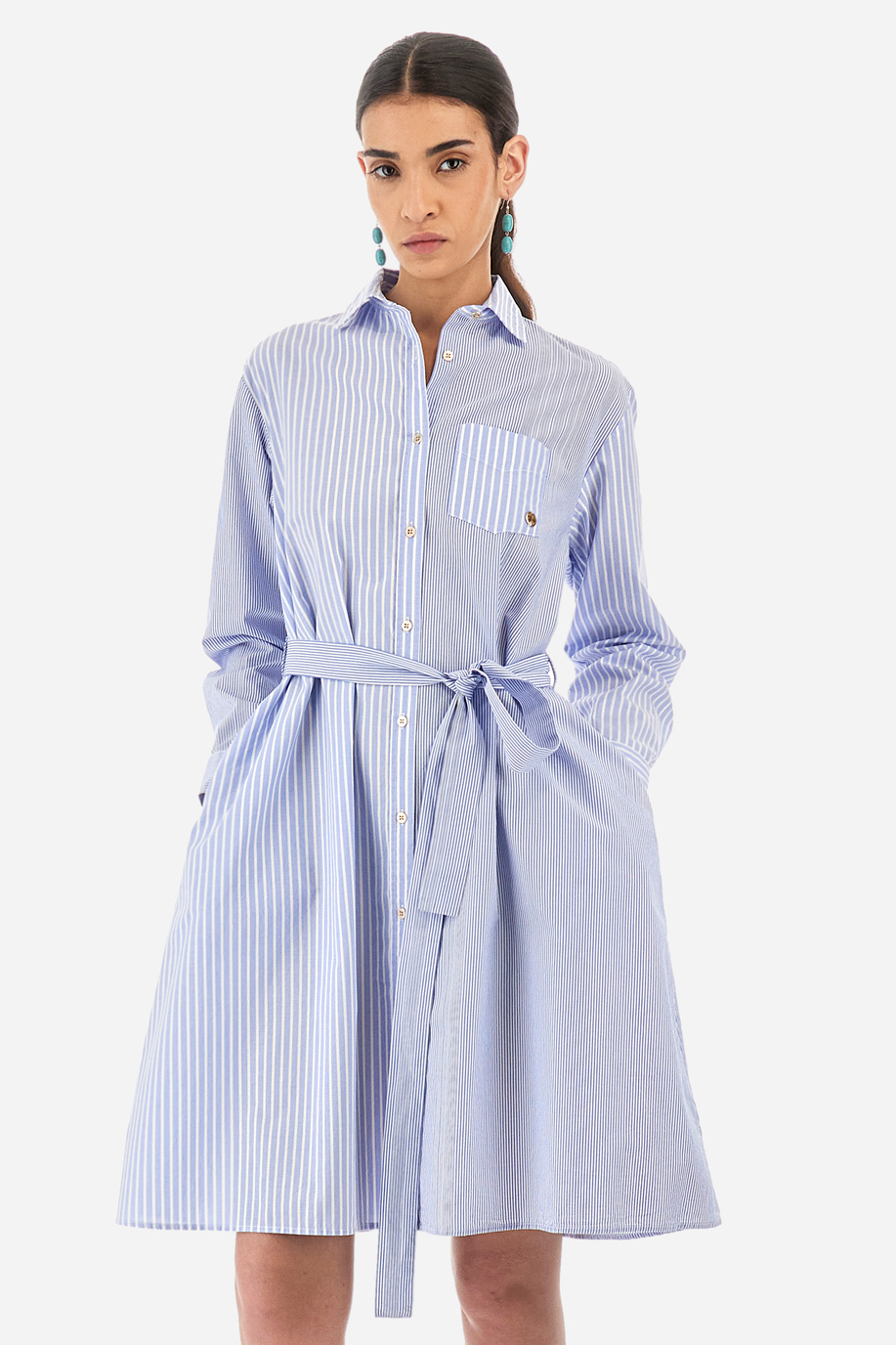 Regular-fit cotton dress - Yamini - Apparel | La Martina - Official Online Shop