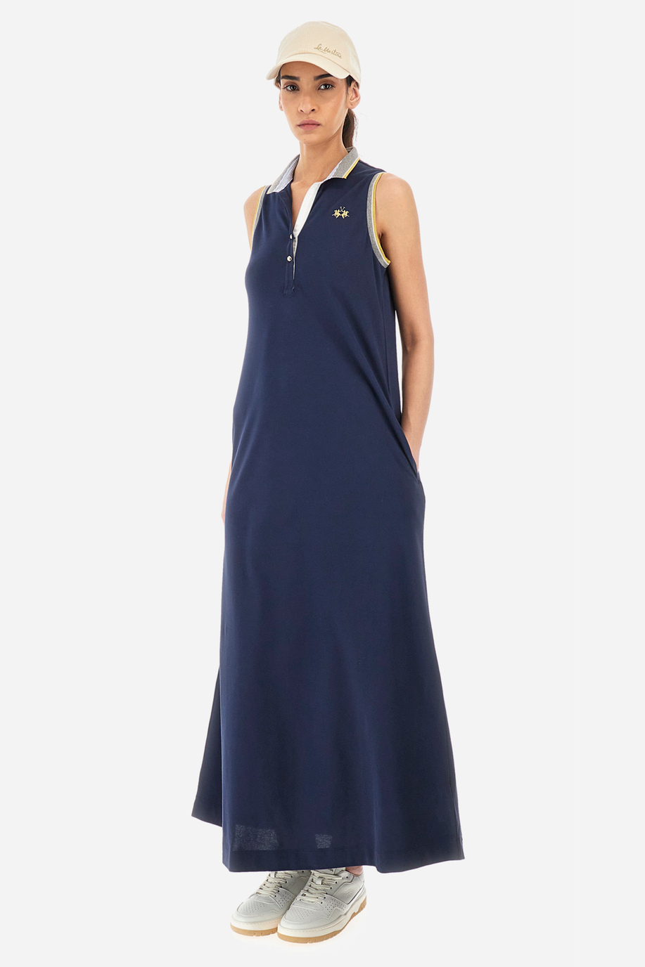 Ärmelloses Kleid aus Stretch-Baumwolle Regular Fit – Yanae - Kleider | La Martina - Official Online Shop