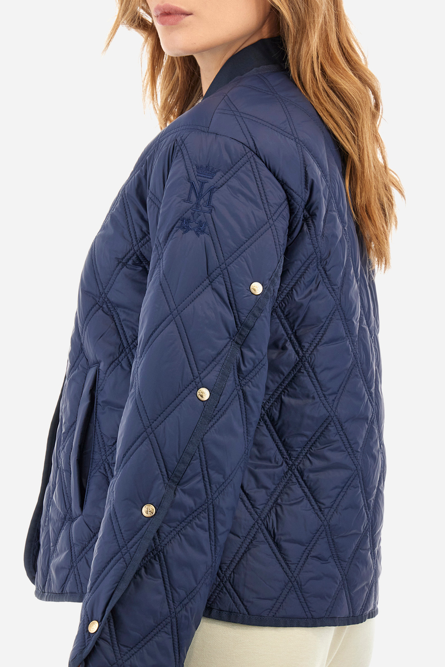 Quilted jacket in synthetic fabric crew neck - Yancie - Women | La Martina - Official Online Shop