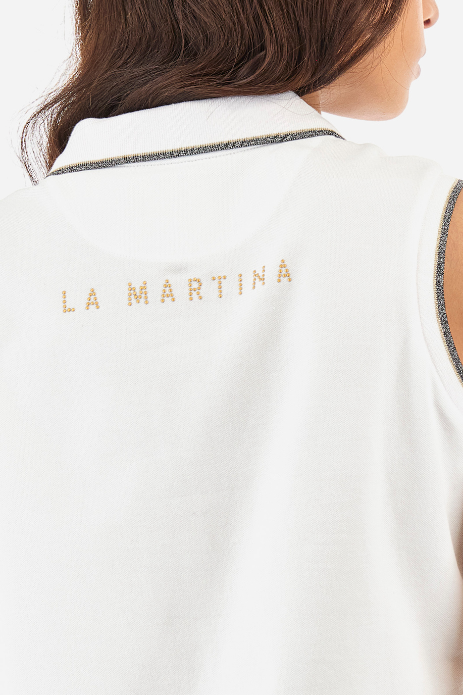 Polo sans manches de coupe classique en coton stretch - Yessenia - Vêtements | La Martina - Official Online Shop