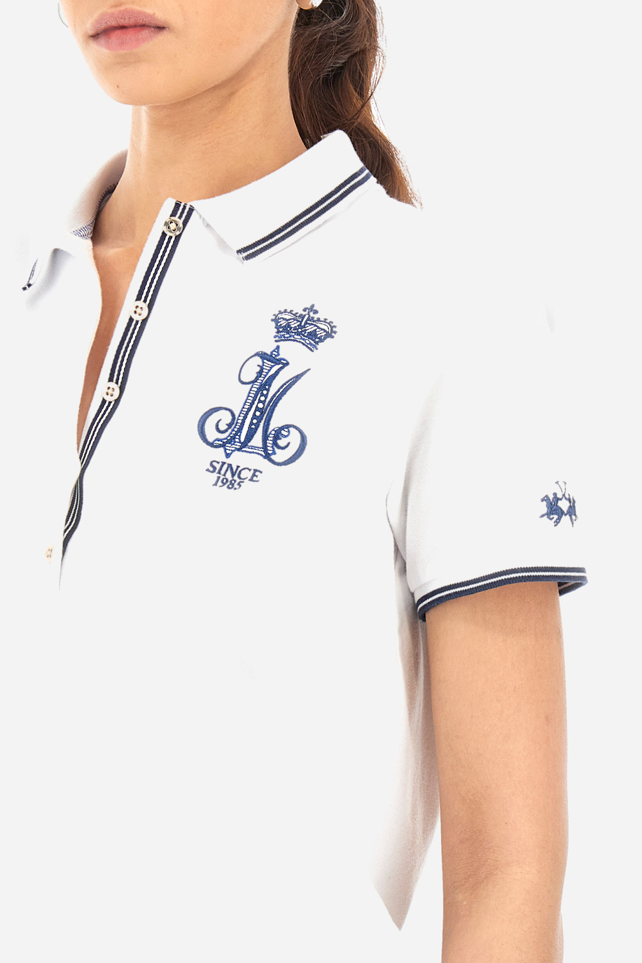 Regular-fit polo shirt in elasticated cotton - Yating - Polo Shirts | La Martina - Official Online Shop