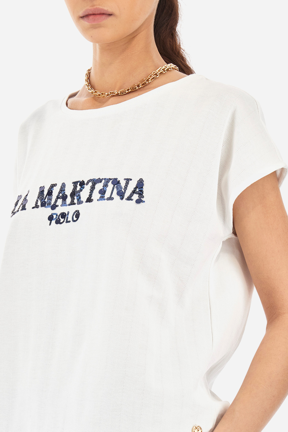 Remera de algodón de corte recto - Yennefer - Mujer | La Martina - Official Online Shop