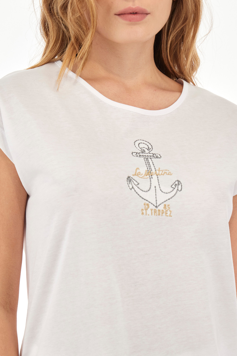 Regular-fit cotton T-shirt - Yacintha - T-Shirts | La Martina - Official Online Shop