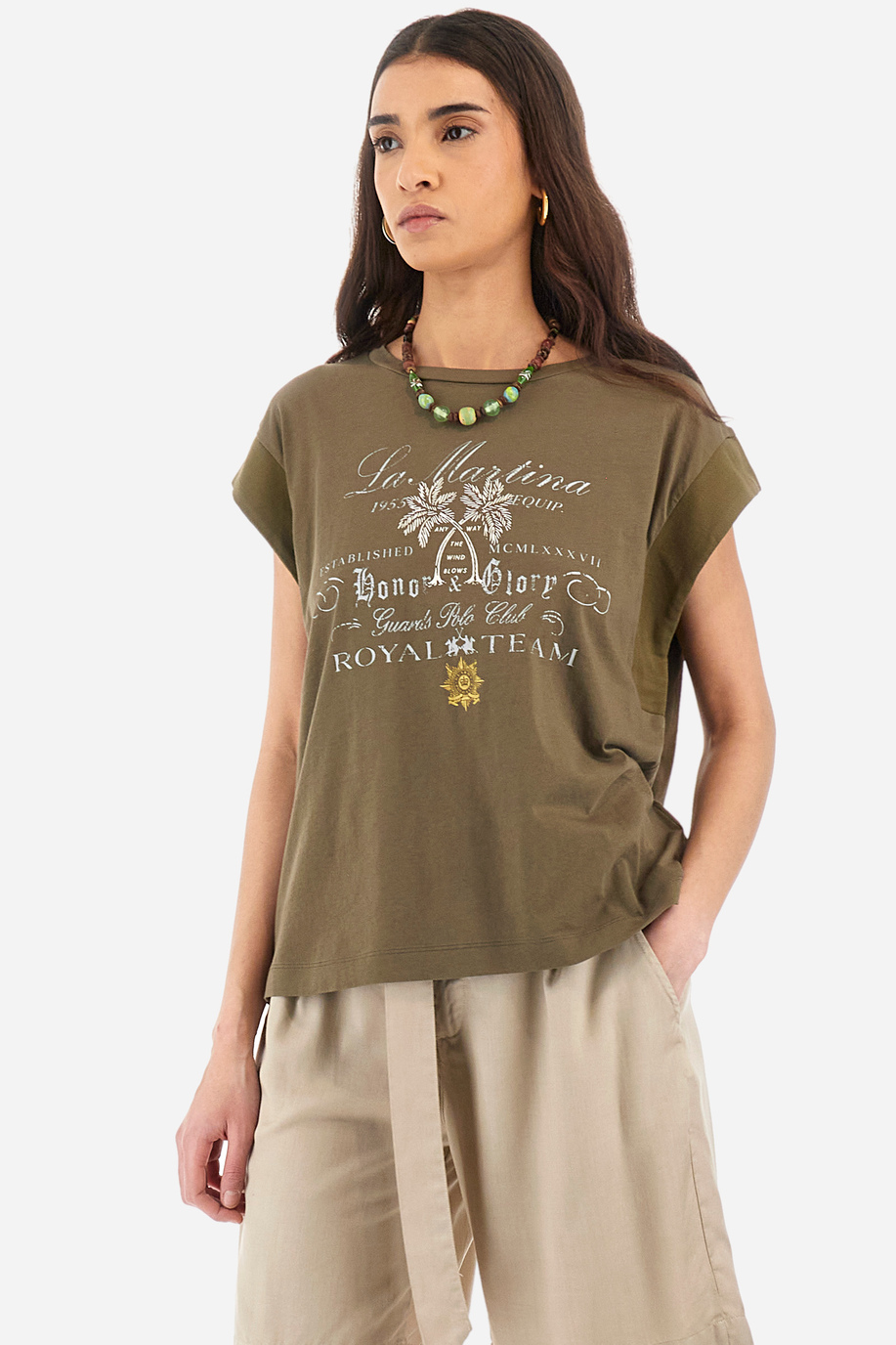 T-shirt Guards coupe classique en coton - Yajaira - T-Shirts | La Martina - Official Online Shop