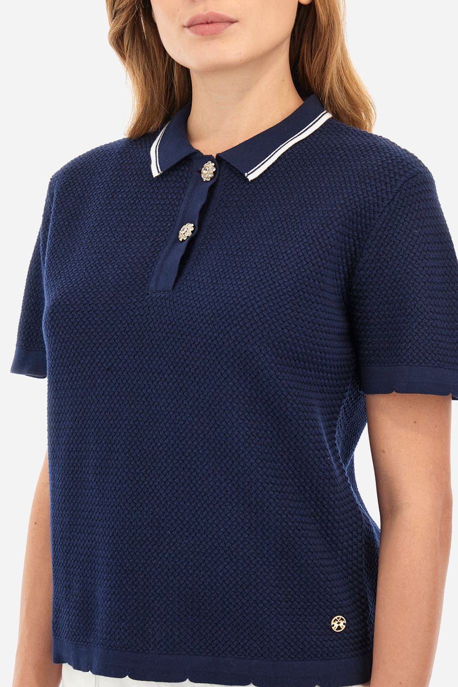 Regular-fit Guards knitted polo shirt in cotton - Yesmina - Women | La Martina - Official Online Shop