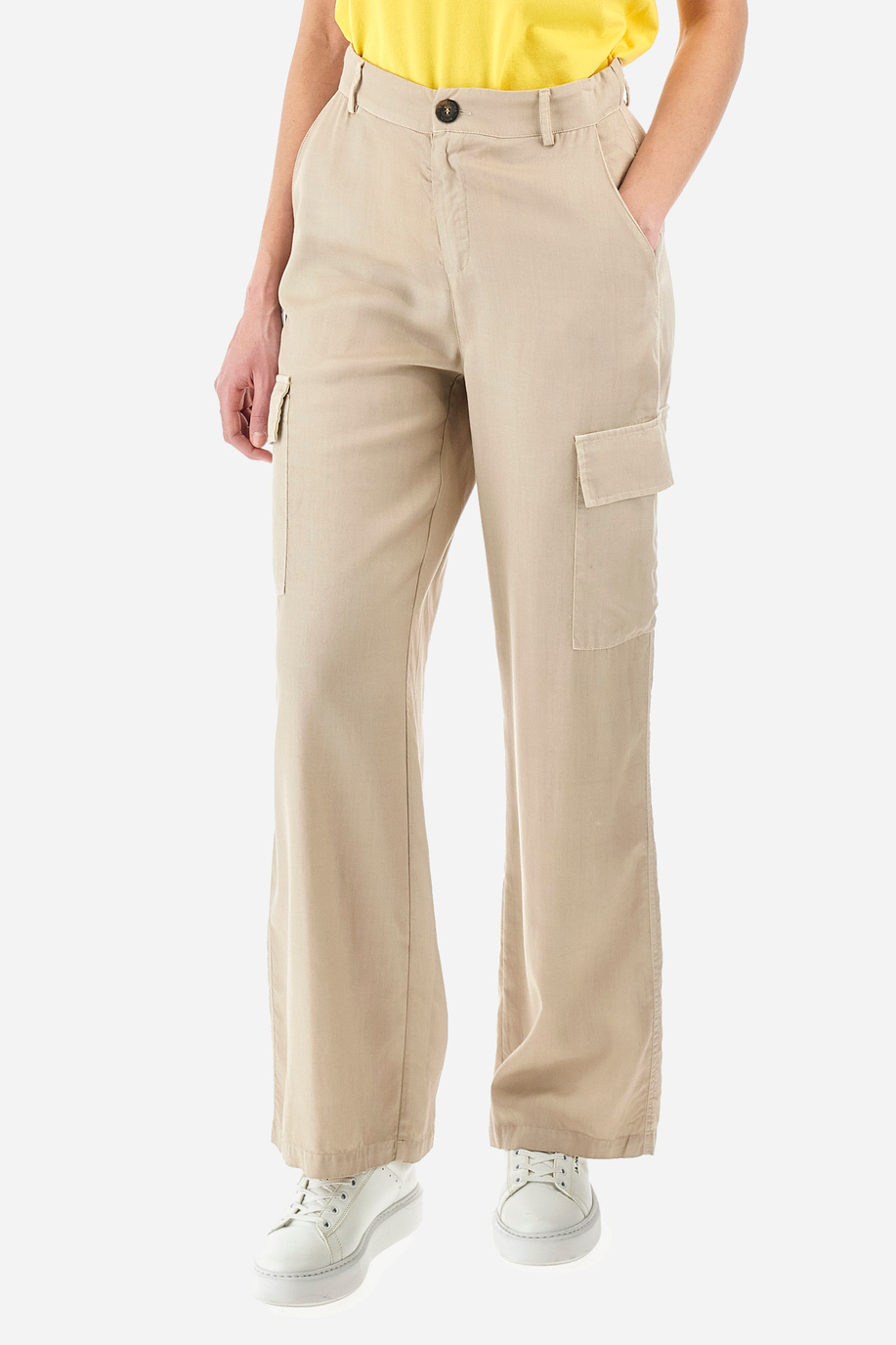 Regular-fit cargo trousers in an eco-friendly fabric - Yasmine - Women | La Martina - Official Online Shop