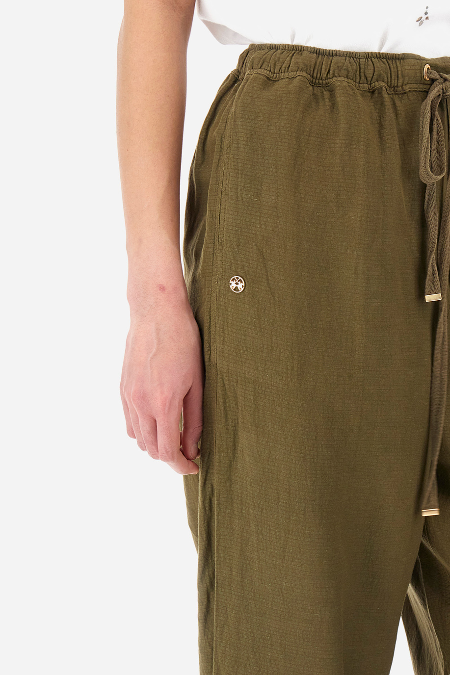 Regular-fit trousers in a linen blend - Yelisabeta - Women | La Martina - Official Online Shop