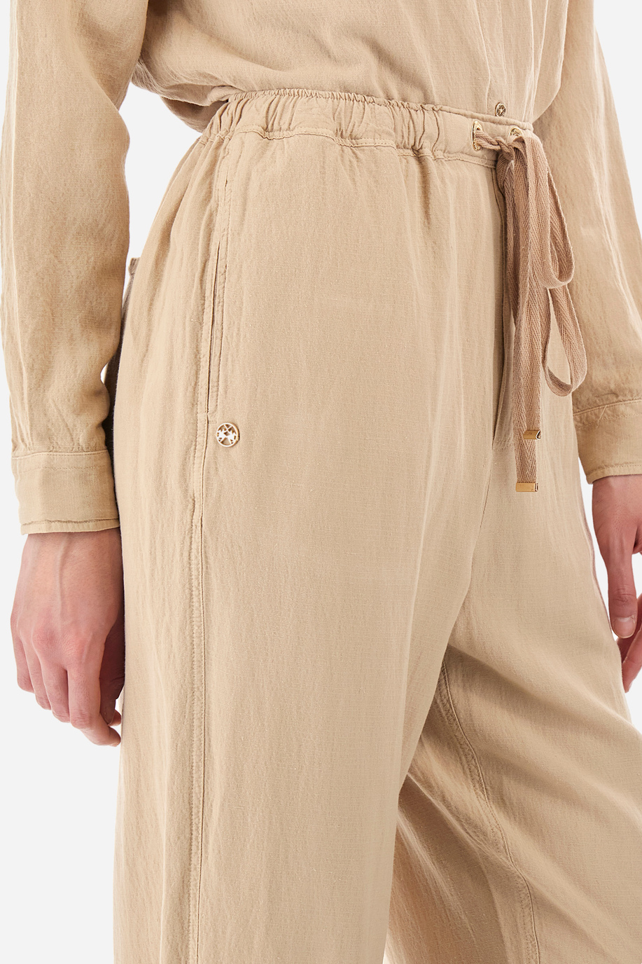 Regular-fit trousers in a linen blend - Yelisabeta - Argentina | La Martina - Official Online Shop