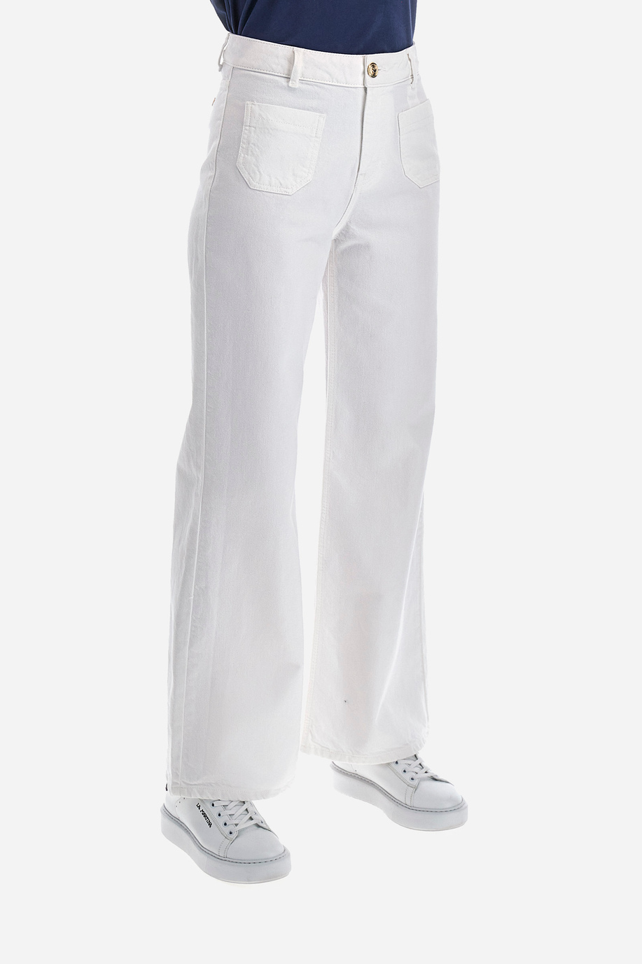 Pantalón ajustado de algodón y corte recto - Yehudit - Pantalones | La Martina - Official Online Shop