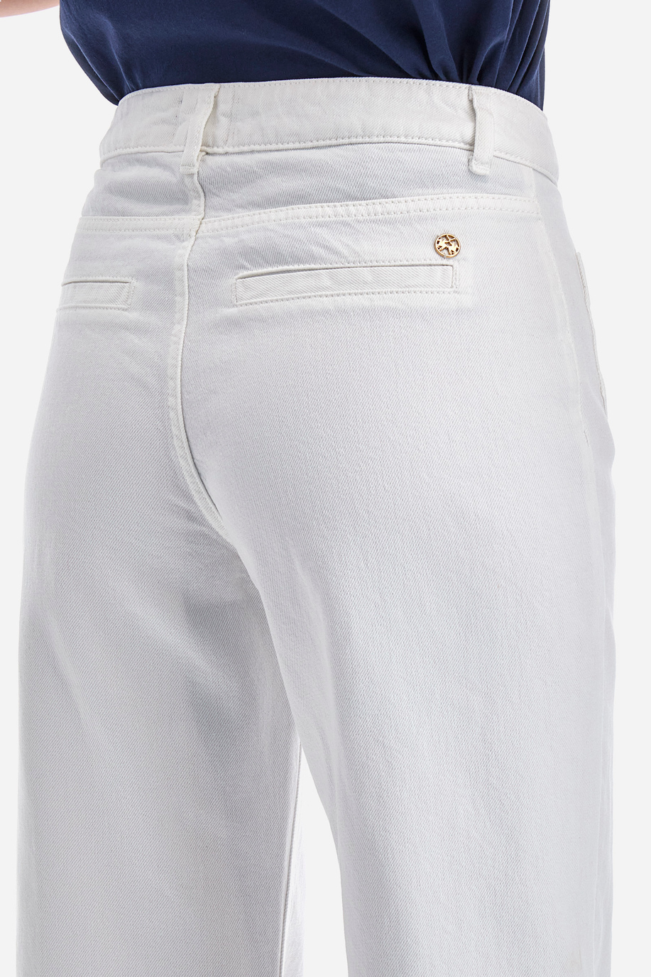 Pantalón ajustado de algodón y corte recto - Yehudit - Pantalones | La Martina - Official Online Shop