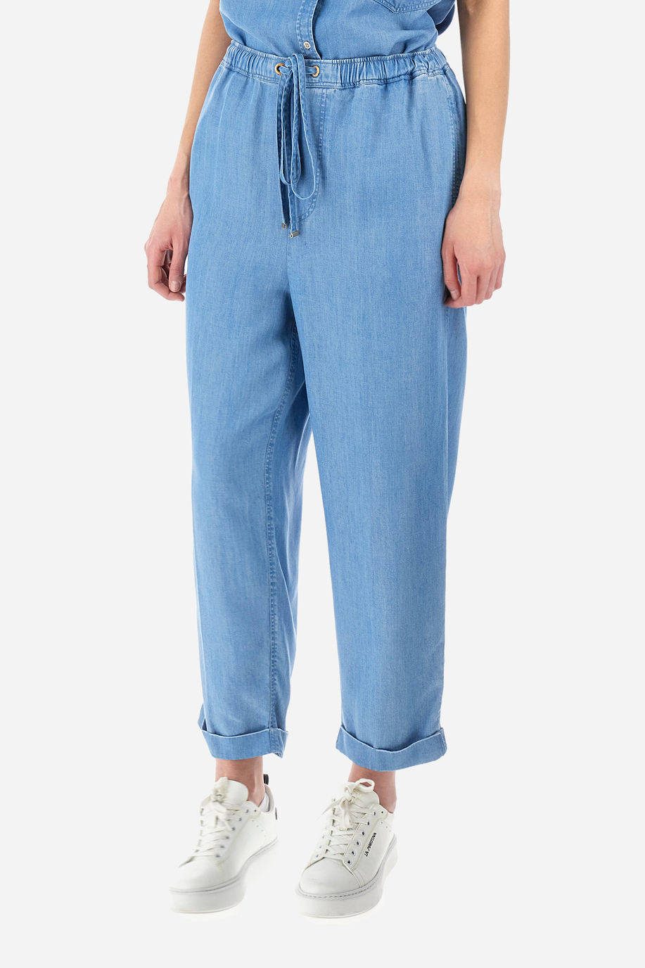 Regular-fit trousers in an ecological fabric - Yevette - Trousers | La Martina - Official Online Shop