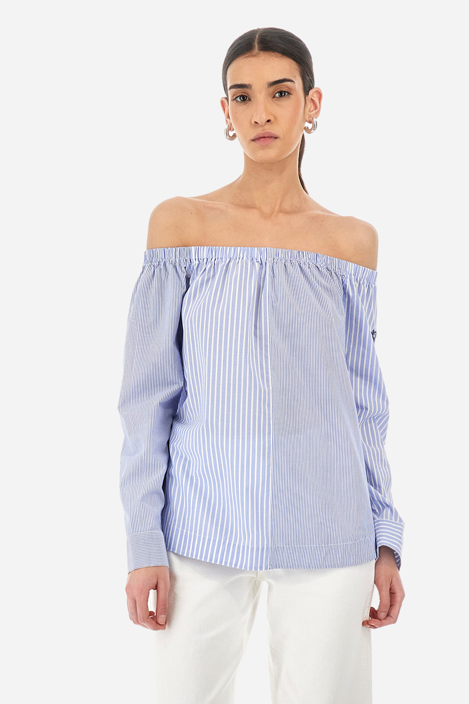 Regular-fit cotton blouse - Yasamin - Apparel | La Martina - Official Online Shop