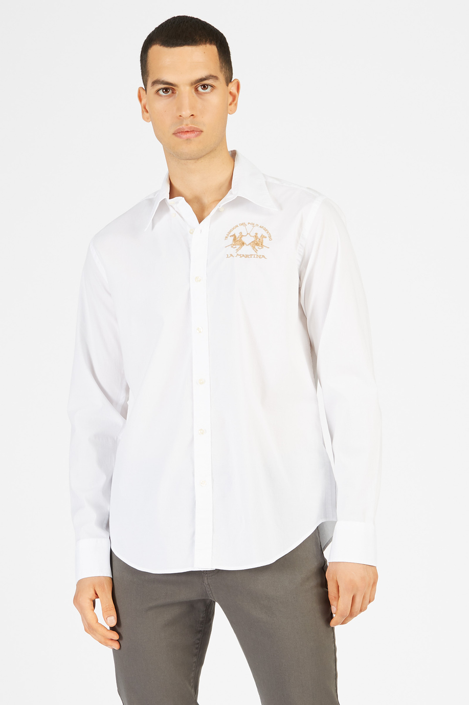 Men's regular-fit cotton shirt - Shirts | La Martina - Official Online Shop