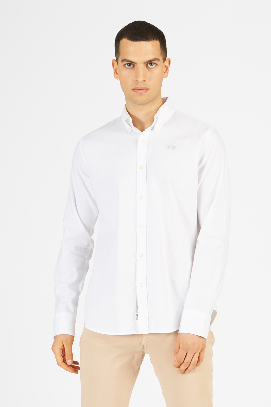 Men’s shirt in cotton slim fit long sleeves - Party season for him | La Martina - Official Online Shop