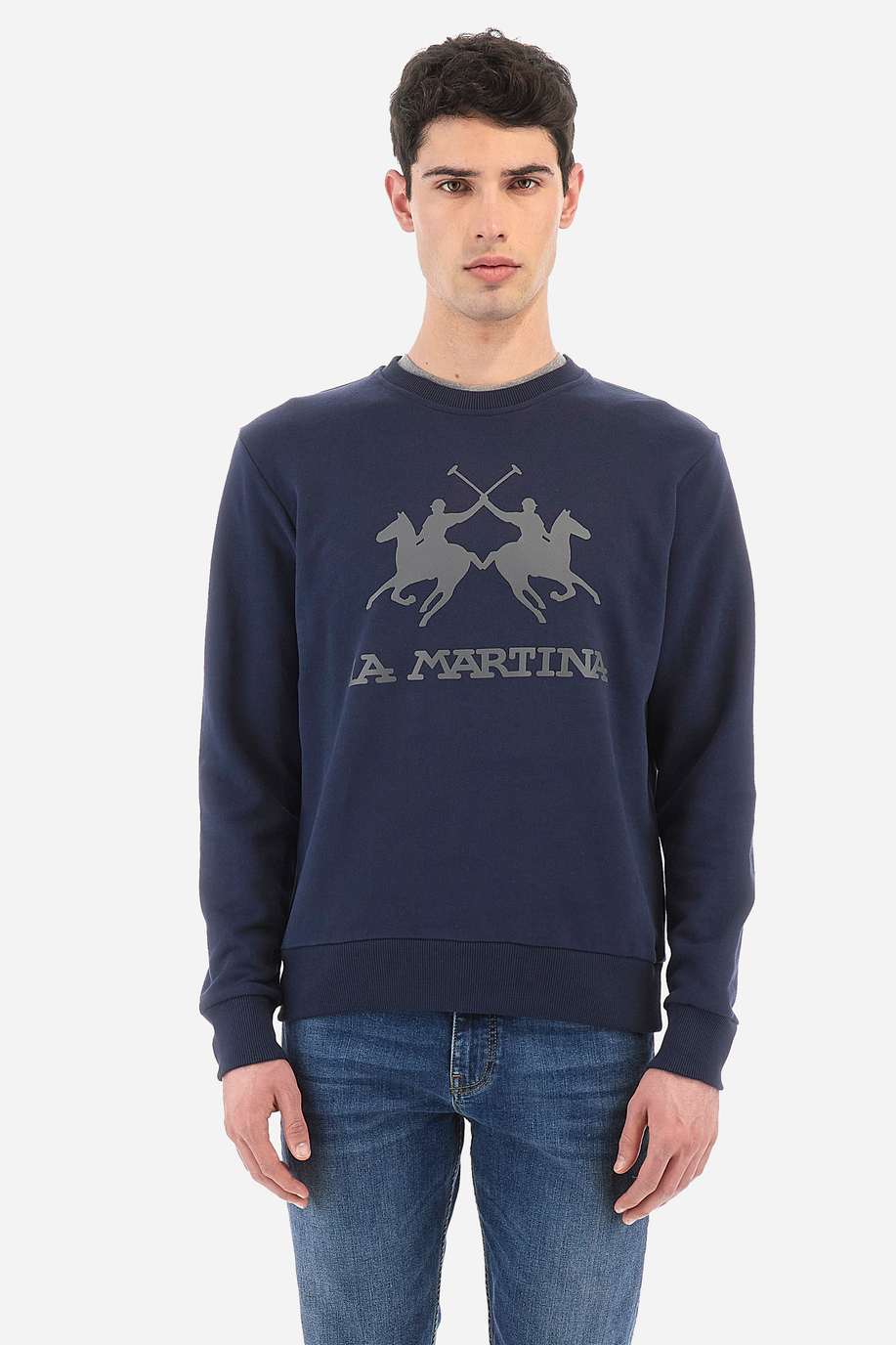 Men's crew-neck sweatshirt in a regular fit - Domingo | La Martina - Official Online Shop