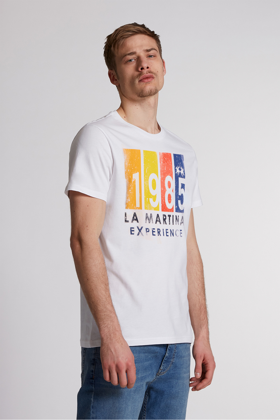 Herren-T-Shirt mit kurzem Arm aus Baumwolle im Regular Fit - T-shirts | La Martina - Official Online Shop
