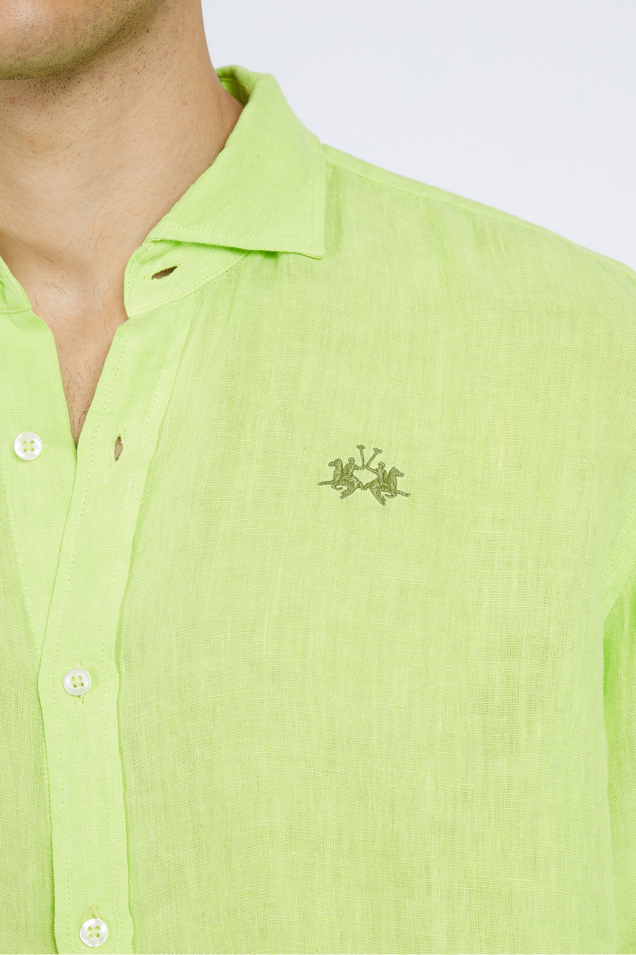 Men shirt long-sleeved 100% linen regular fit  -  Russel - Summer Linen | La Martina - Official Online Shop