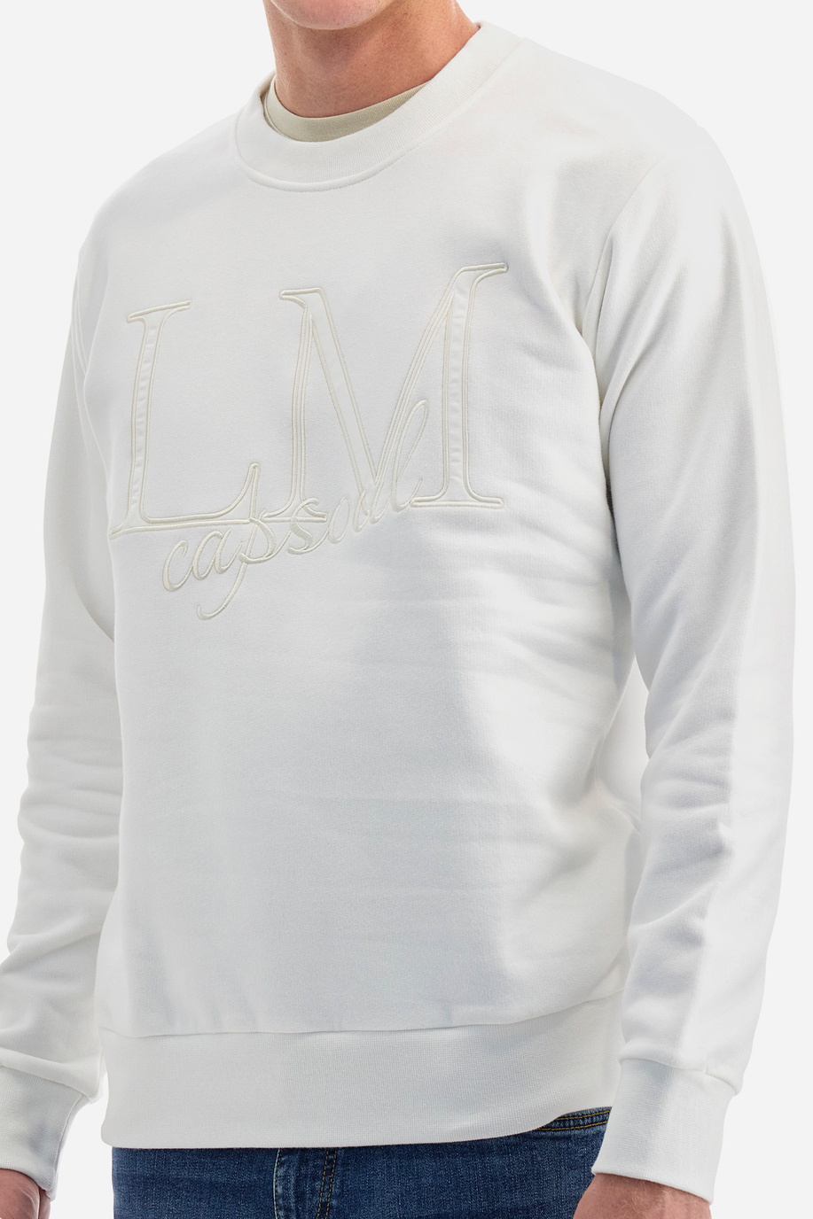 Men's regular fit 100% cotton crewneck long-sleeved sweatshirt - Vitale - Gerard Loft X La Martina | La Martina - Official Online Shop