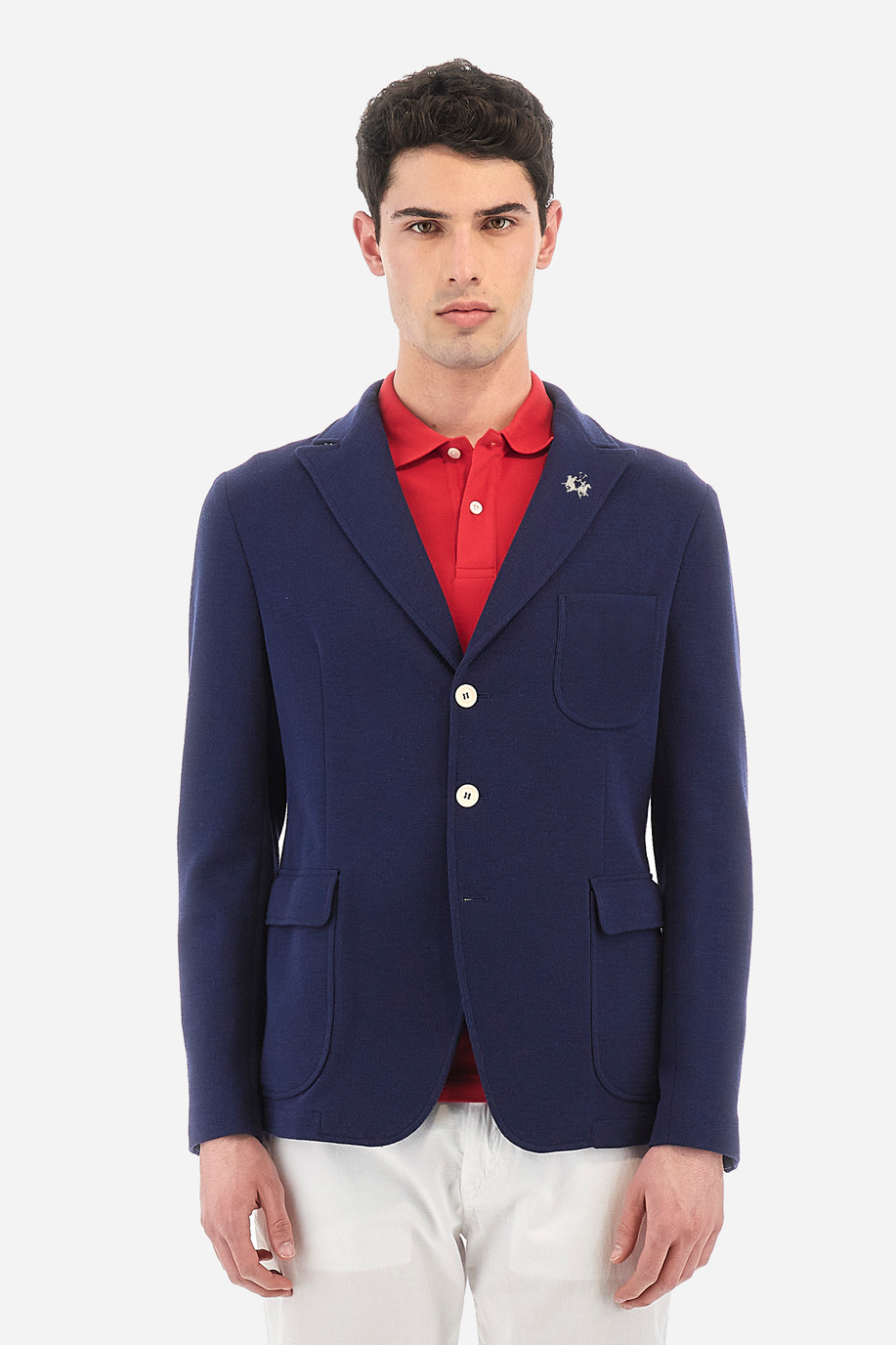 Men's jacket in regular fit cotton blend fabric - Vojin - Spring jackets | La Martina - Official Online Shop