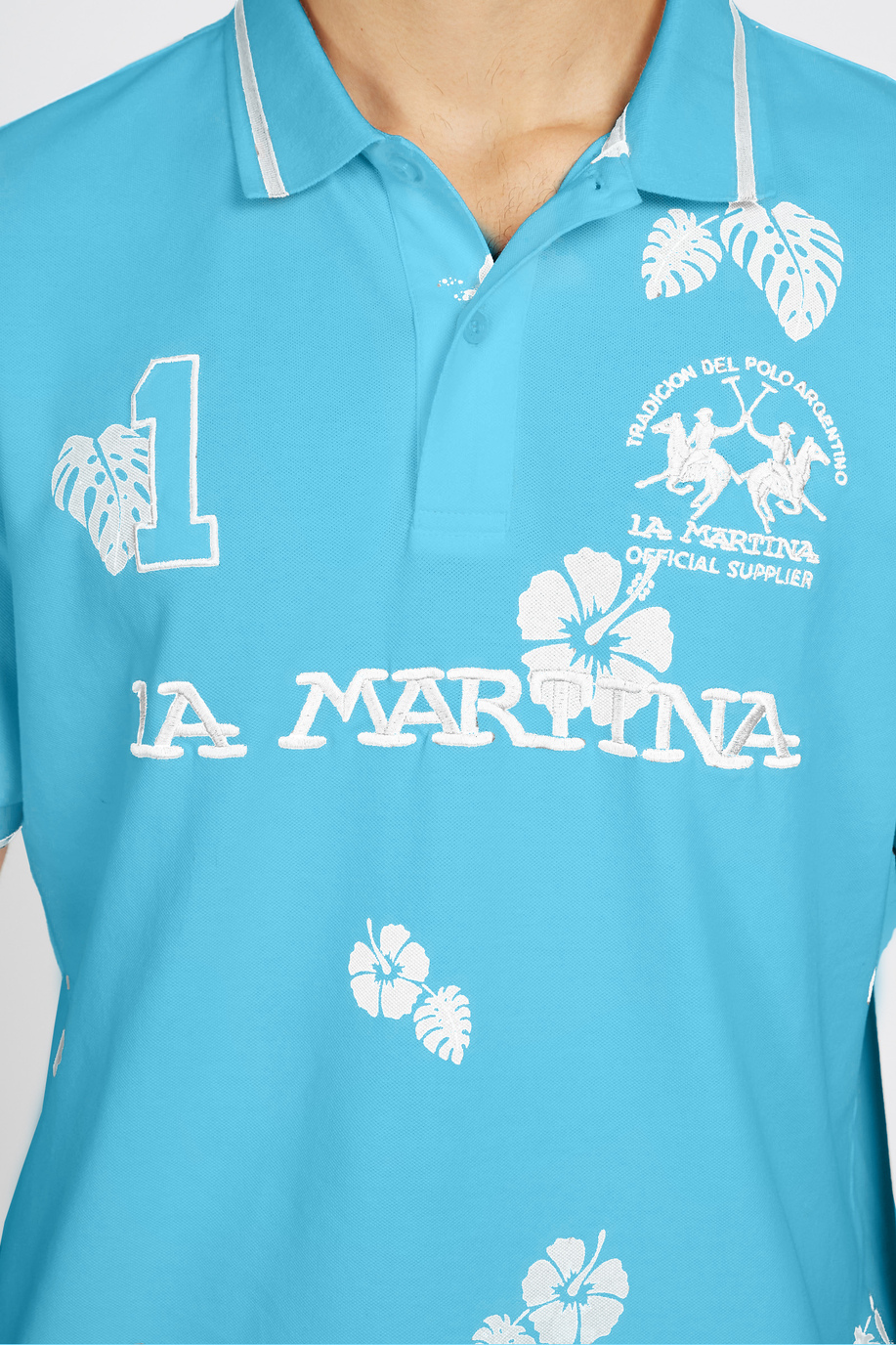 Regular fit 100% cotton short-sleeved polo shirt for men - Vondell - -40% | step 3 | US | La Martina - Official Online Shop