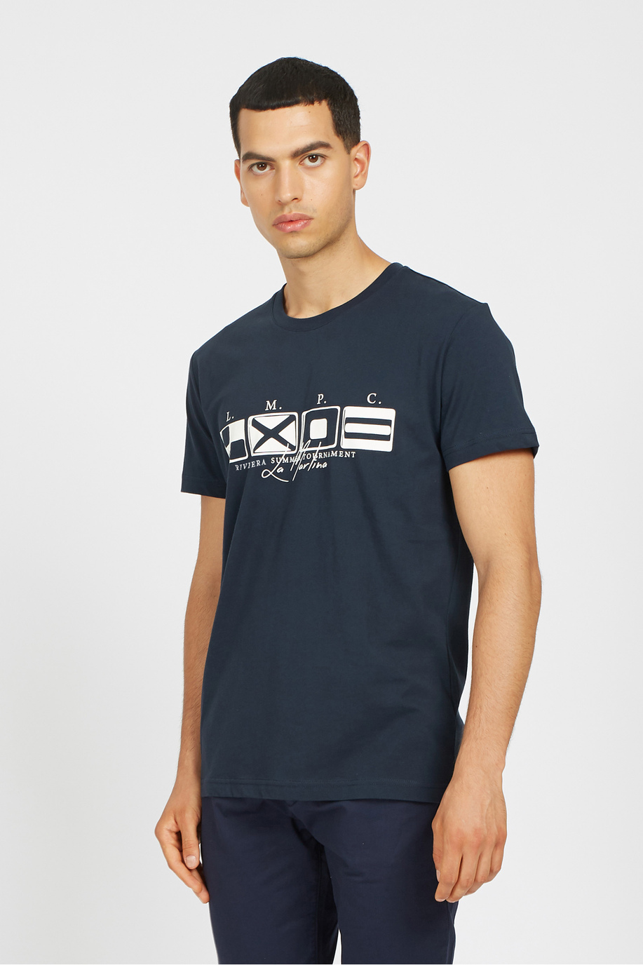 Herren-T-Shirt aus 100 % Baumwolle mit normaler Passform und kurzen Ärmeln - Vevay - T-shirts | La Martina - Official Online Shop