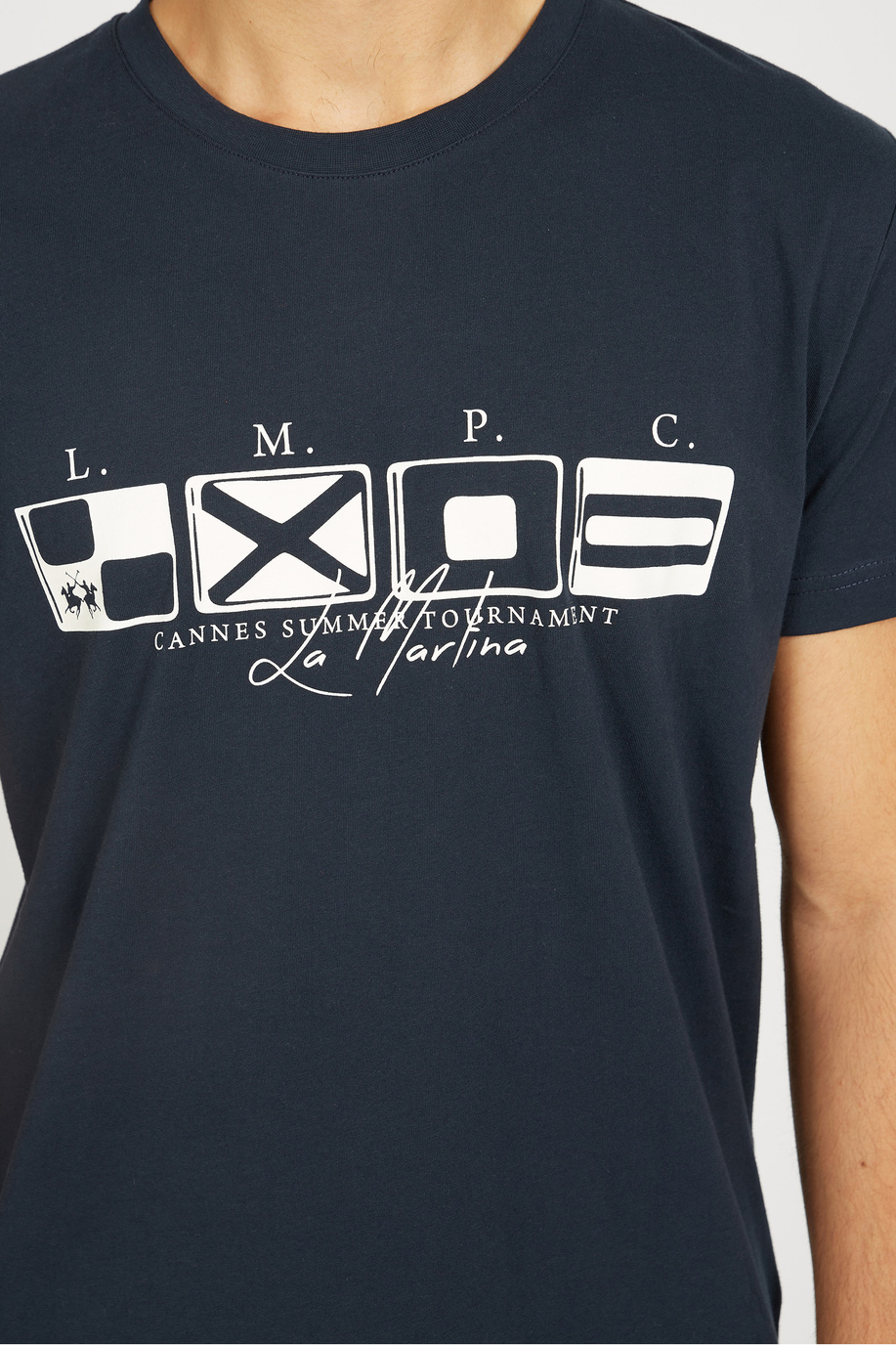 Herren-T-Shirt aus 100 % Baumwolle mit normaler Passform und kurzen Ärmeln - Vevay - T-shirts | La Martina - Official Online Shop