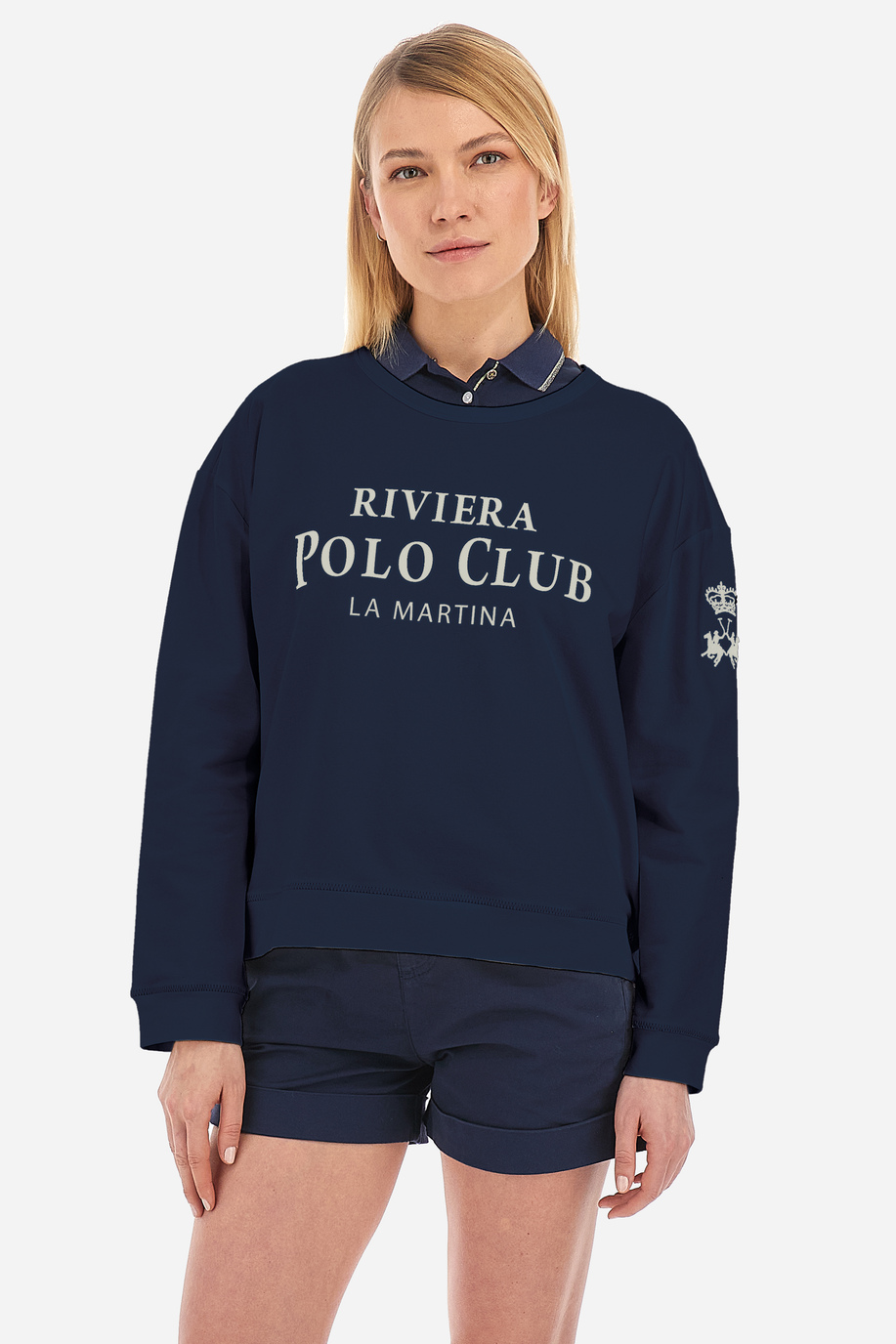 Sweat-shirt femme en polycoton, coupe classique - Venita | La Martina - Official Online Shop
