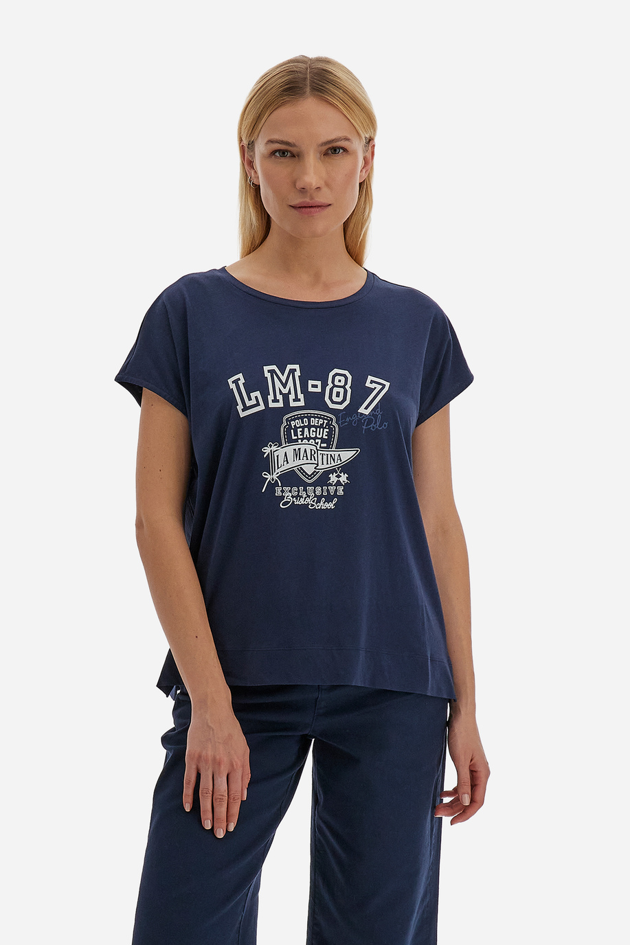 T-shirt femme à manches courtes et col rond Polo Academy - Venus - Easy wear Femme | La Martina - Official Online Shop