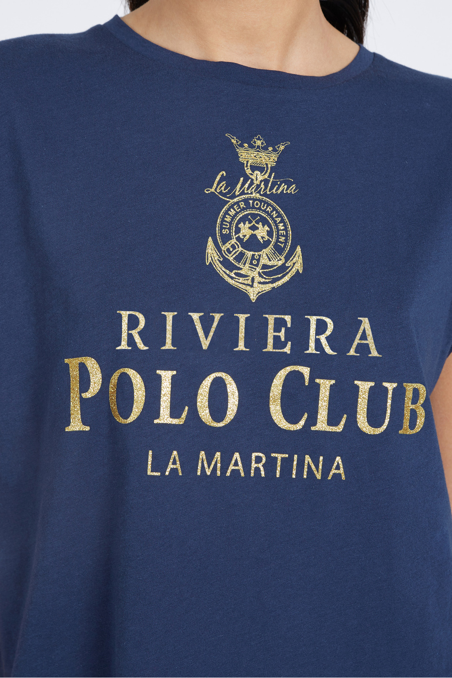 T-shirt femme coupe regular 100% coton sans manches - Vedonia - T-Shirts | La Martina - Official Online Shop