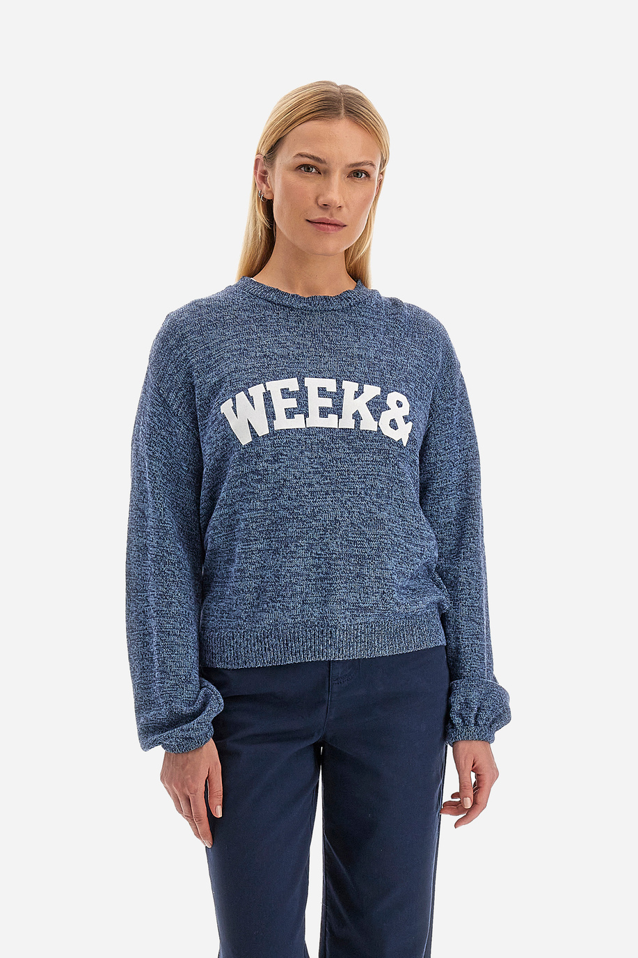 Pull femme col rond manches longues avec logo Spring Weekend - Videl - Sweat-shirts | La Martina - Official Online Shop