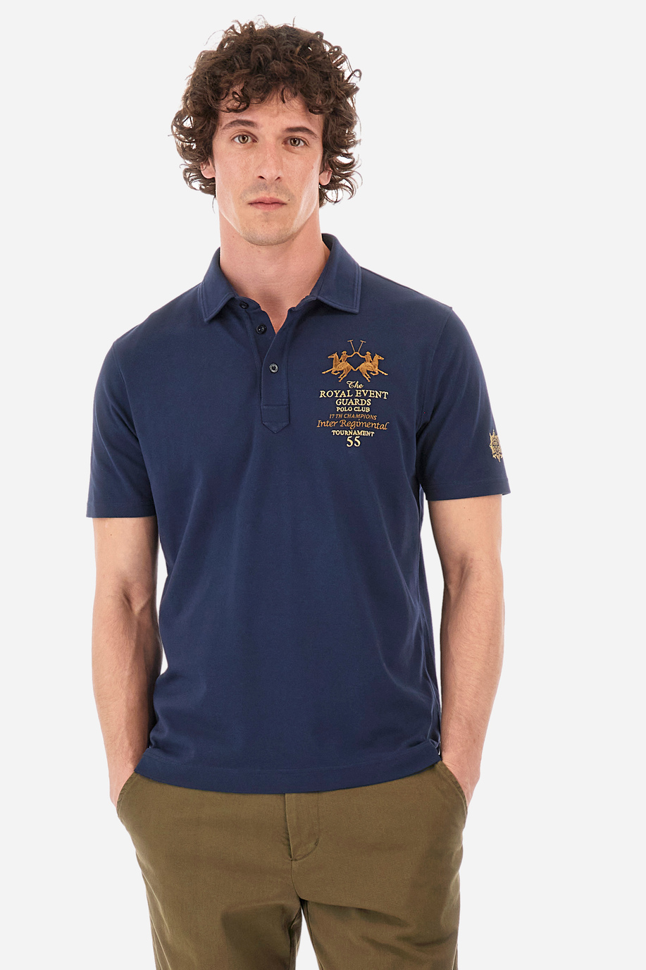 Regular-fit polo shirt in elasticated cotton - Yasmani - Guards - England | La Martina - Official Online Shop