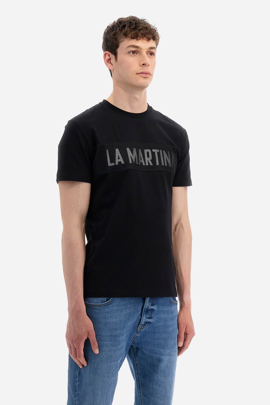 T-shirt coupe classique en coton stretch - Yeshuda - Jet Set | La Martina - Official Online Shop