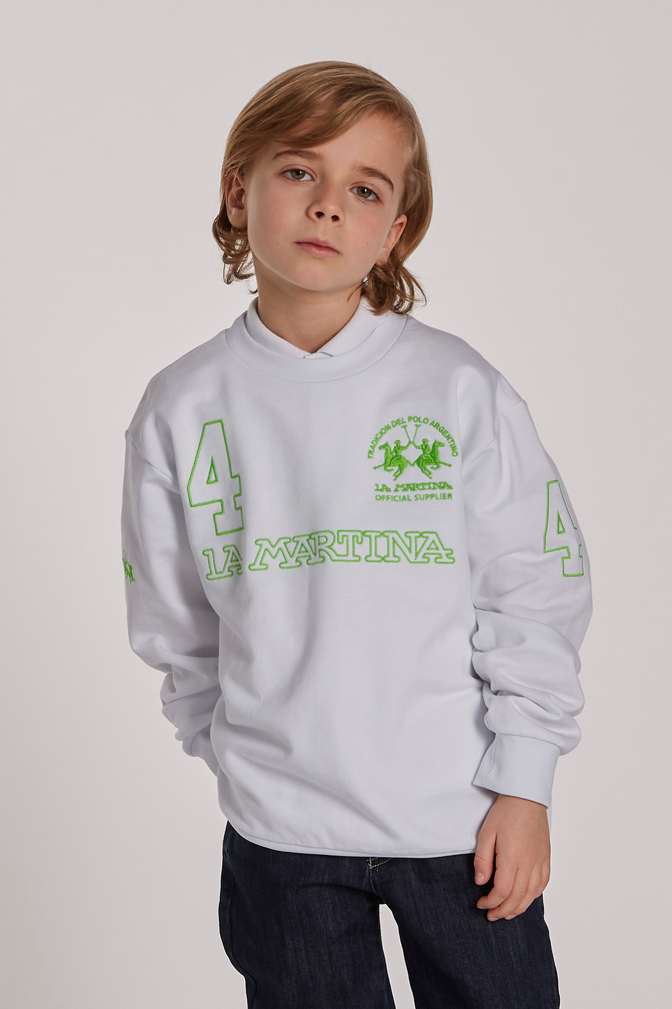 Solid crewneck sweatshirt - La Martina - Official Online Shop